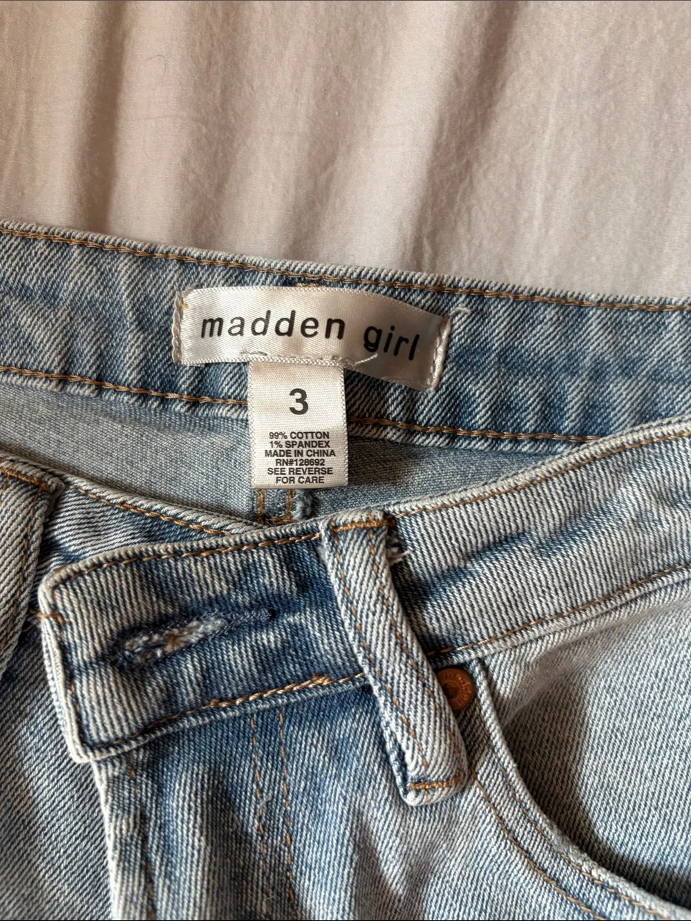 Madden Girl Light Wash Distressed Denim Cutoff Shorts